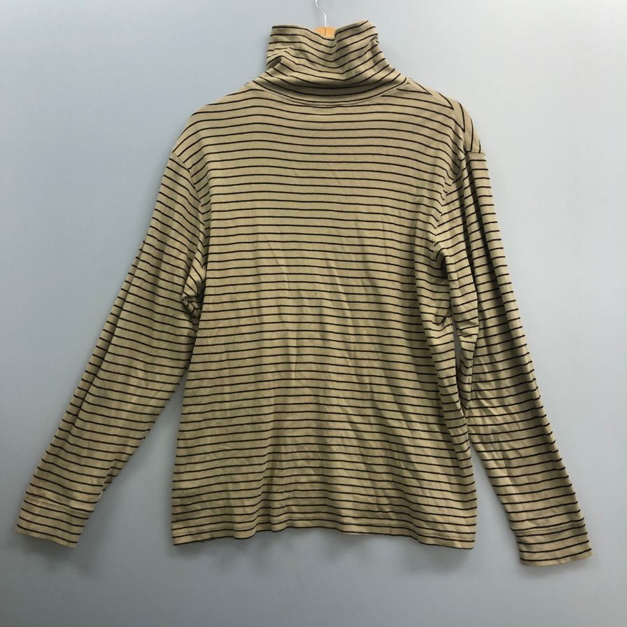 美品◆エディーバウアー 長袖Tシャツ タートルネック ボーダー メンズ サイズM Eddie Bauer 【AFB14】