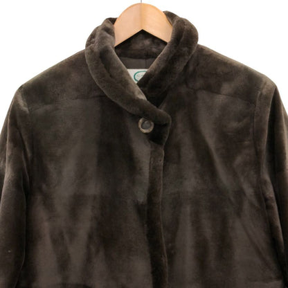 中古◆カルヴェン ハーフコート ベルベット シェアード ミンク 24025E-8M ブラウン サイズ38 レディース CARVEN PARIS 【AFF19】