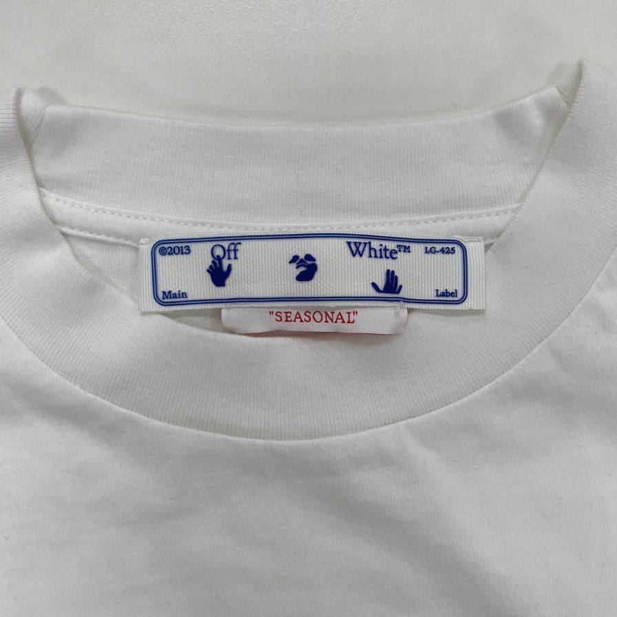 極美品◆オフホワイト グラフィック ロゴTシャツ 23SS OWAA089S23JER017 メンズ サイズM ホワイト OFF-WHITE 【AFB19】