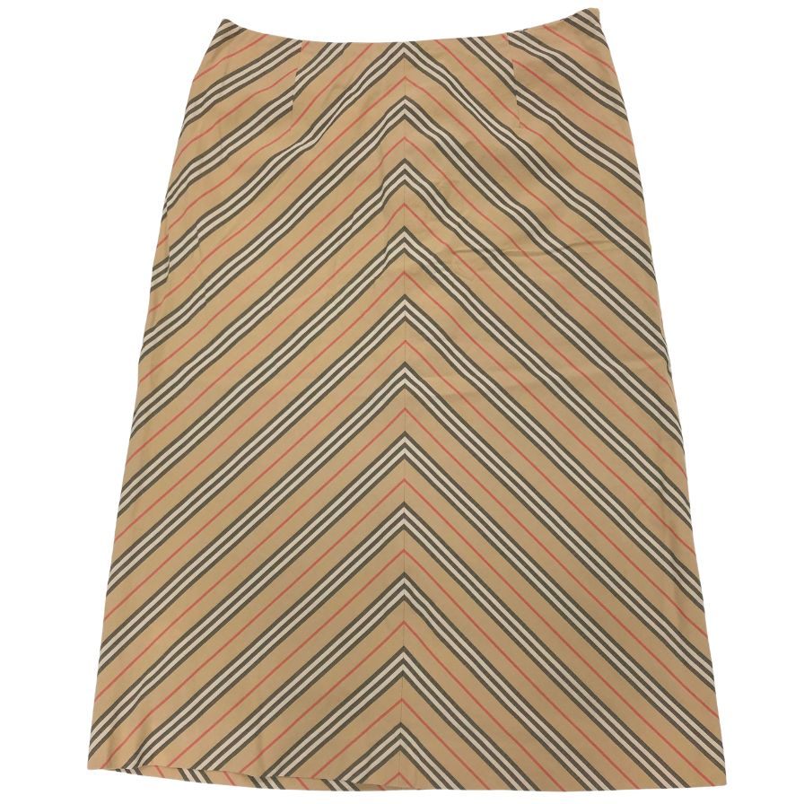 バーバリー ロングスカート タイトスカート コットン バーバリーチェック ノバチェック レディース ベージュ サイズ13  BURBERRY【AFB40】