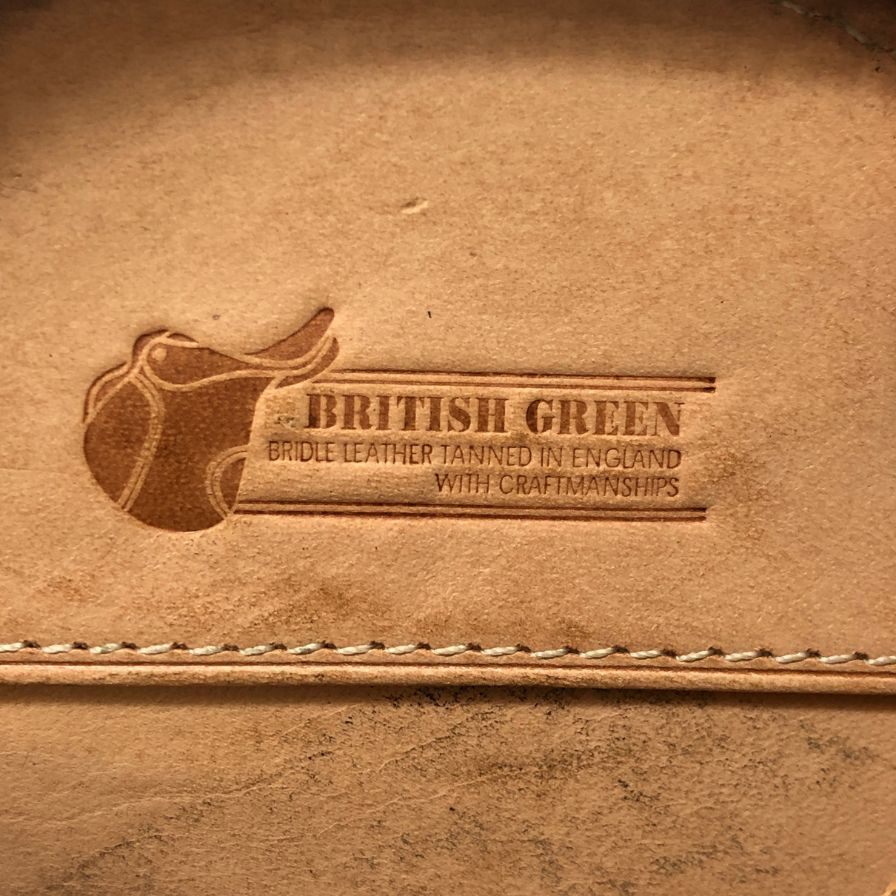 ブリティッシュグリーン コインケース ブライドルレザー ラウンドジップ ブラウン BRITISH GREEN【AFI18-2】【中古】