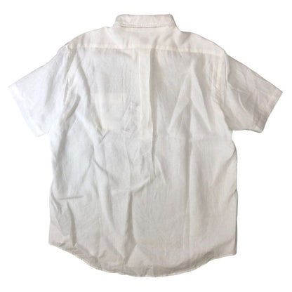 中古◆ビームス ブルックスブラザーズ 別注 半袖 リネン プルオーバー シャツ ホワイト Mサイズ  BEAMS 【AFB2】