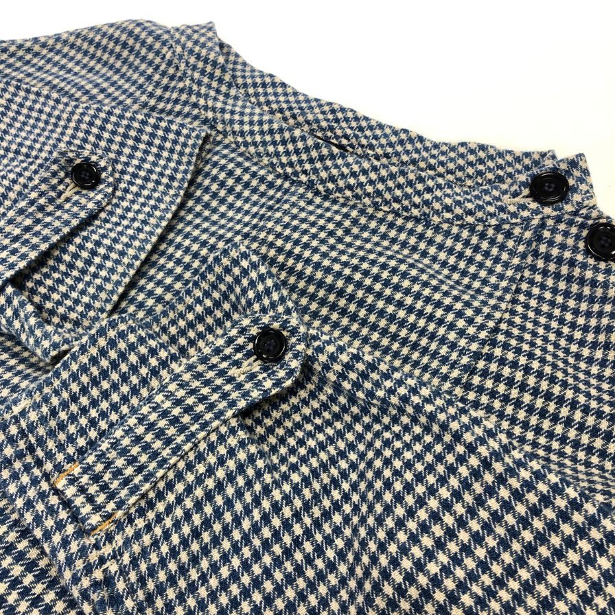 極美品◆フォーティファイブアール ワンピース インドネル ロング丈 チェック ブルー サイズ表記なし 45R 【AFB37】
