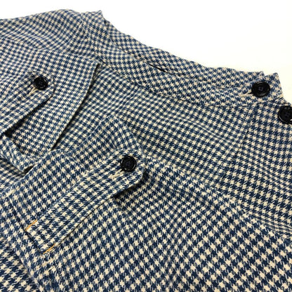 極美品◆フォーティファイブアール ワンピース インドネル ロング丈 チェック ブルー サイズ表記なし 45R 【AFB37】