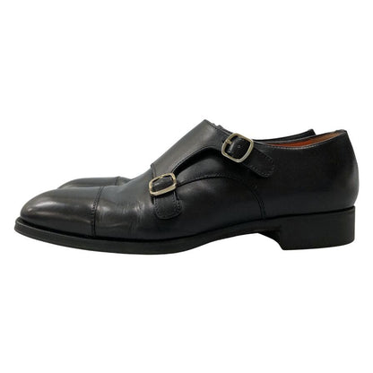 サントーニ レザーシューズ ダブルモンク 14445 メンズ サイズ5.5 ブラック Santoni 約24.5cm【AFD7】