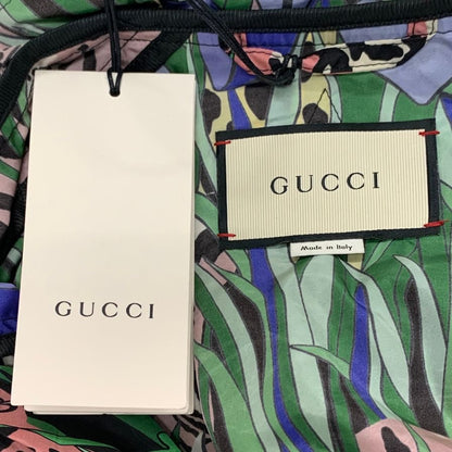 新品同様◆グッチ 19SS ナイロンジャケット マルチカラー アニマル柄 タイガー メンズ サイズ38 576968 GUCCI 【AFB26】