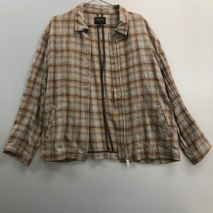 美品◆ペンドルトン ジップアップブルゾン チェック ベージュ系 メンズ サイズM PENDLETON 【AFB11】