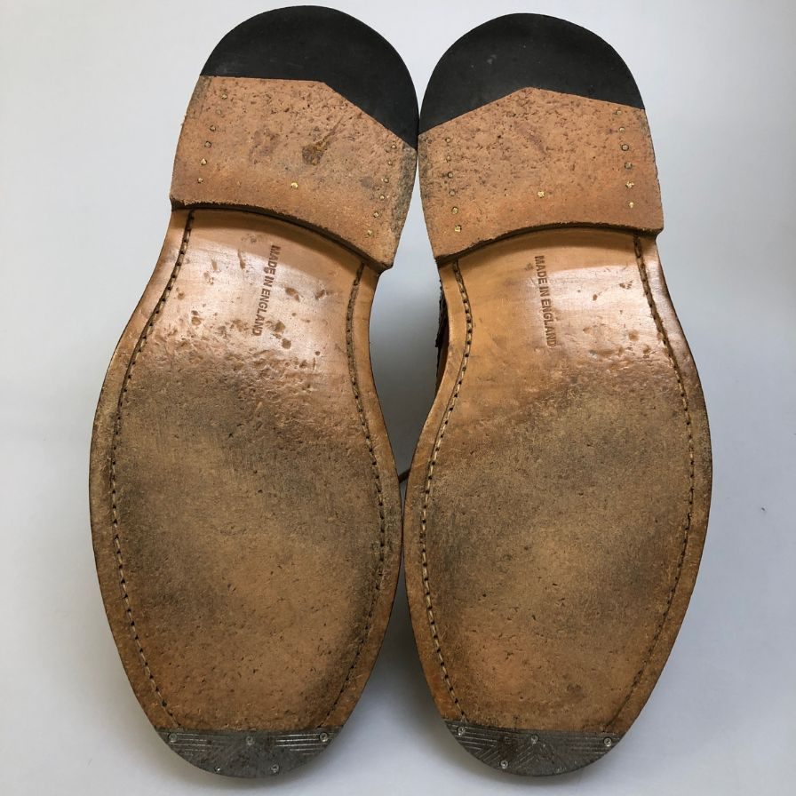 トリッカーズ カントリーブーツ M2508 モールトン カーフ メンズ サイズ7ハーフ ベージュ Tricker`s ブーツ 約25.5cm【LA】【中古】
