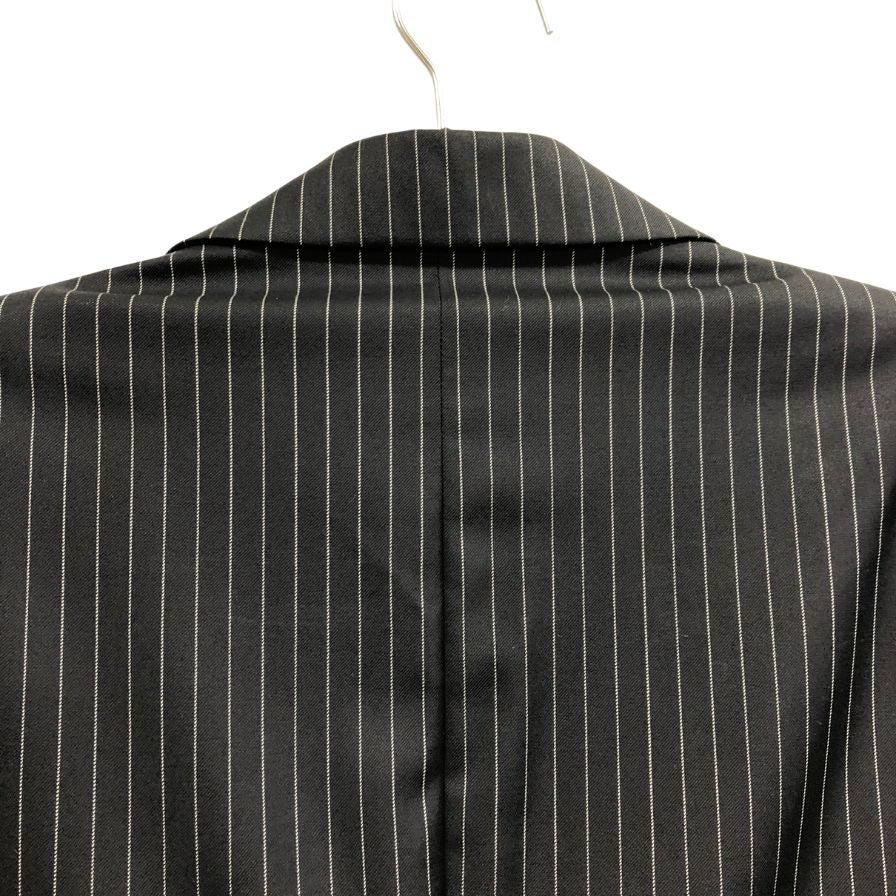 中古■エンポリオアルマーニ シングル ジャケット ジュードライン ストライプ柄 メンズ サイズ52 ブラック EMPORIO ARMANI 【AFB46】