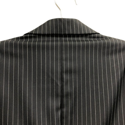中古■エンポリオアルマーニ シングル ジャケット ジュードライン ストライプ柄 メンズ サイズ52 ブラック EMPORIO ARMANI 【AFB46】