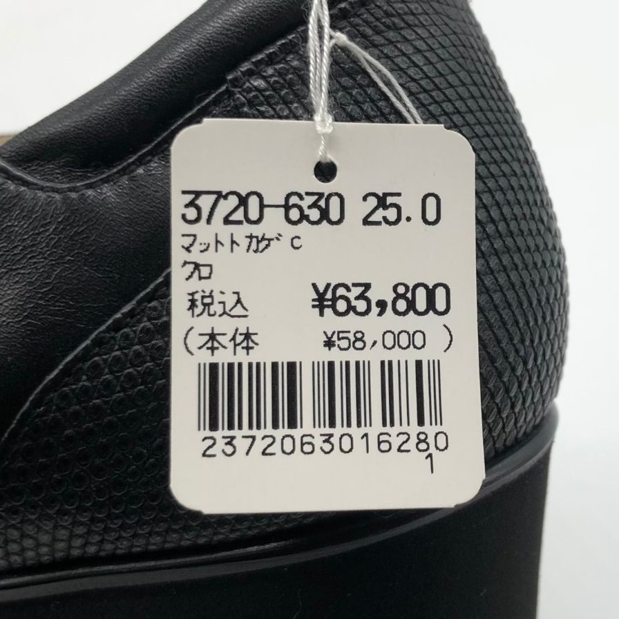 新宿屋 スニーカー レザー 3720 トカゲ ブラック サイズ25.0 レディース shinjukuya 約25.0cm【7-19】