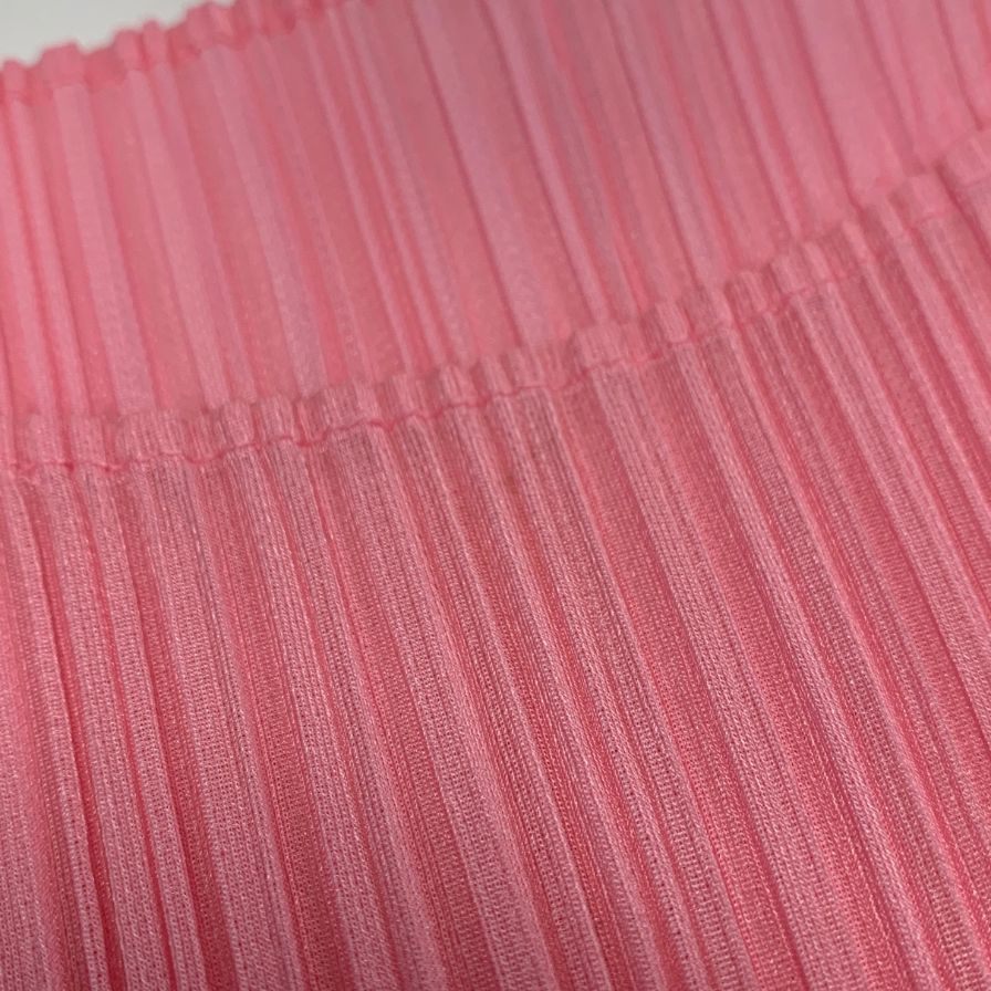 美品◆プリーツプリーズ イッセイミヤケ ノースリーブ PP41JK002 ピンク フリーサイズ  PLEATS PLEASE 【AFB15】