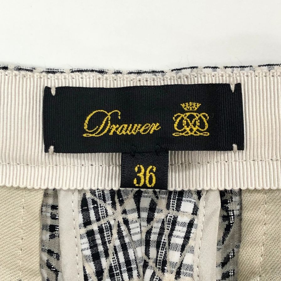 ドゥロワー ジオメトリックチェックパンツ 総柄 レディース サイズ36 DRAWER 【AFB1】