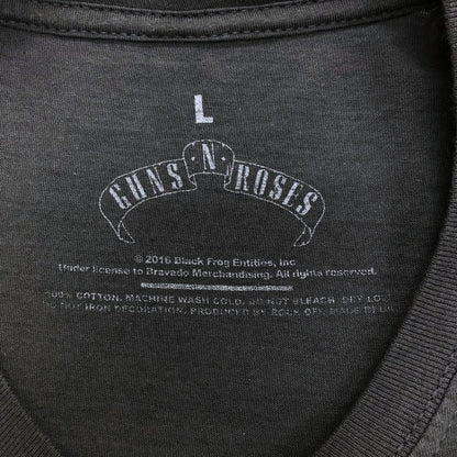 美品◆ガンズ＆ローゼス Tシャツ 公式 半袖 プリント バンド バンT チャコール グレー メンズ サイズL GUNS＆ROSES 【AFB29】
