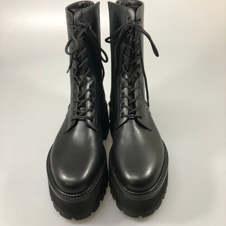 セリーヌ サイドジップ 厚底ブーツ  BE0292 メンズ サイズ43 ブラック CELINE 約28.0cm【AFC47】