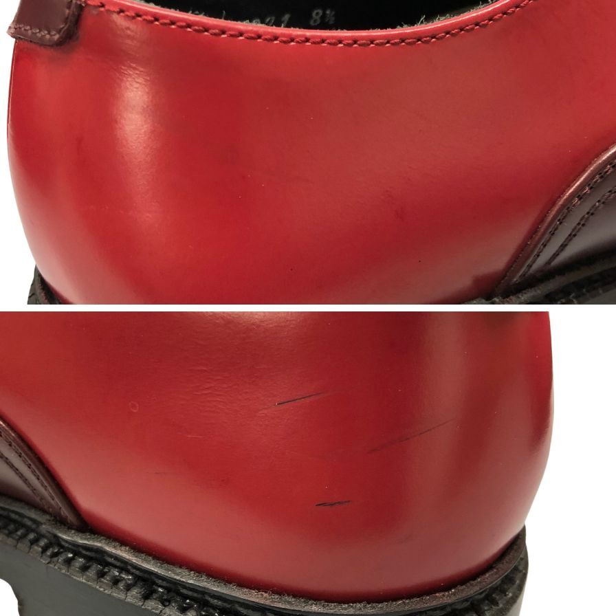 エヴィス 山根靴店 レザーシューズ スリッポン  2021 サイズ8.5 メンズ レッド EVISU YAMANE SHOES 約26.5cm【AFC44】