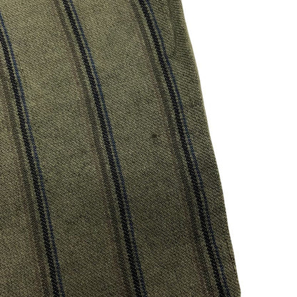美品◆ロベルト コリーナ 半袖シャツ ボタン ストライプ  メンズ カーキ サイズ48 ROBERTO COLLINA 【AFB19】