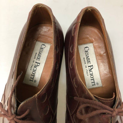 チェザレパチョッティ レザーシューズ 飾り穴 7901 メンズ サイズ6.5 ブラウン系 CESARE PACIOTTI 約25.5cm【AFC44-2】