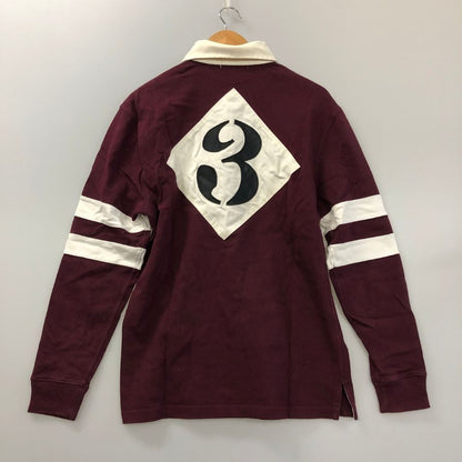 中古◆ポロラルフローレン ポロシャツ ラガーシャツ カスタムフィット ボルドー系 メンズ サイズL POLO RALPH LAUREN 【AFB22】