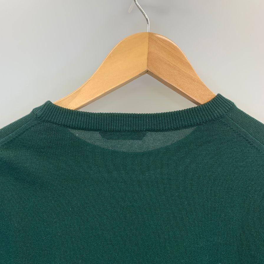 美品◆ザノーネ ニット コットン クルーネック メンズ グリーン サイズ50 ZANONE 【AFB3】