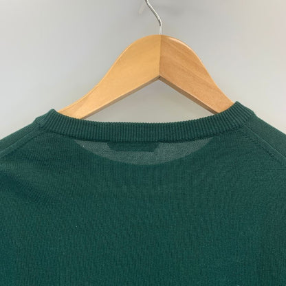 美品◆ザノーネ ニット コットン クルーネック メンズ グリーン サイズ50 ZANONE 【AFB3】