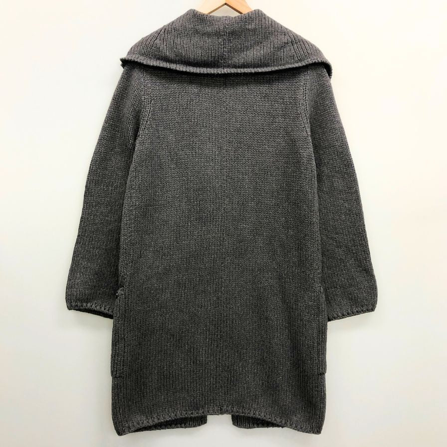 中古◆フォクシー ウィングカラー ロング カーディガン 35226 レディース サイズF グレー FOXEY 【AFA18】