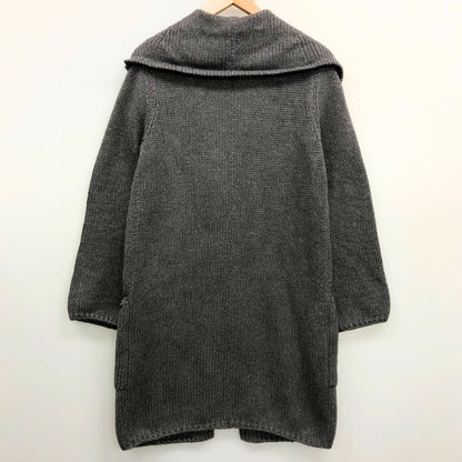 中古◆フォクシー ウィングカラー ロング カーディガン 35226 レディース サイズF グレー FOXEY 【AFA18】