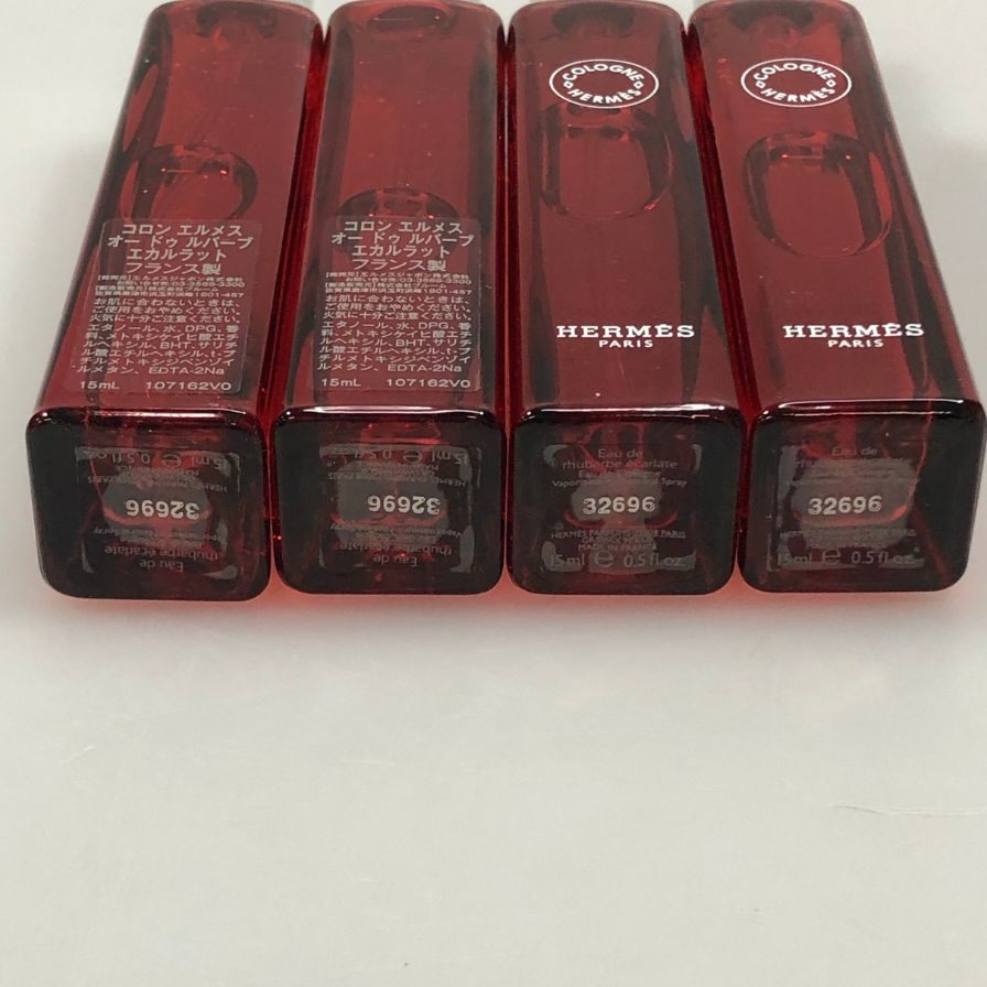 エルメス 香水 オードゥ ルバーブ エカルラット コロン 15ml 4本セット HERMES【AFI29】【中古】