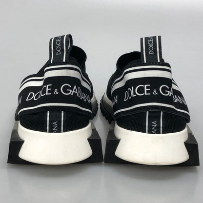 ドルチェアンドガッバーナ ローカットスニーカー ソレント ロゴ ニット スリッポン ブラック メンズ サイズ40.5 DOLCE&GABBANA 約25.5cm【AFD5】