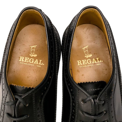 リーガル レザーシューズ ウィングチップ フルブローグ 2589 メンズ ブラック サイズ26 REGAL 約26.0cm【AFC6】