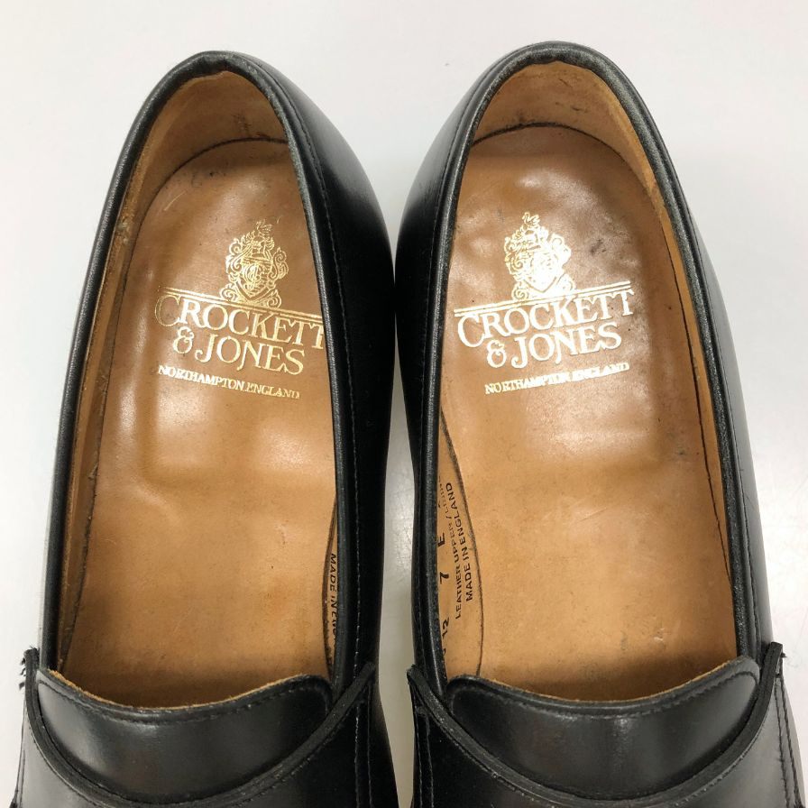 クロケット＆ジョーンズ ローファー ボストンサイズ7E ブラック Crockett&Jones ローファー 約25.5cm【LA】【中古】