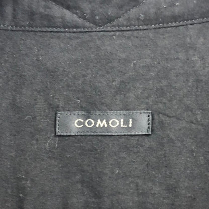 極美品◆コモリ 26SS コモリシャツ KHADI コットン ブラック メンズ サイズ2 D01-02010 COMOLI 【AFB13】