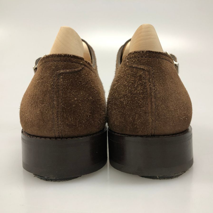 ジョンロブ ダブルモンク ウィリアム スエード ダークブラウン UK6.5E メンズ JOHN LOBB WILLIAM スエードシューズ 約25.5cm【LA】【中古】