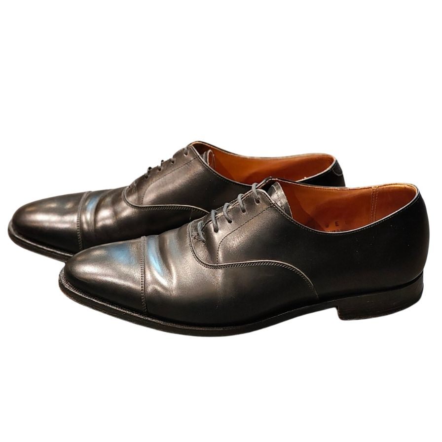 クロケット&ジョーンズ レザーシューズ 内羽根 ストレートチップ コノート 236ラスト メンズ ブラック サイズ9E CROCKETT&JONES CONNAUGHT ビジネスシューズ 約27.5cm【LA】【中古】