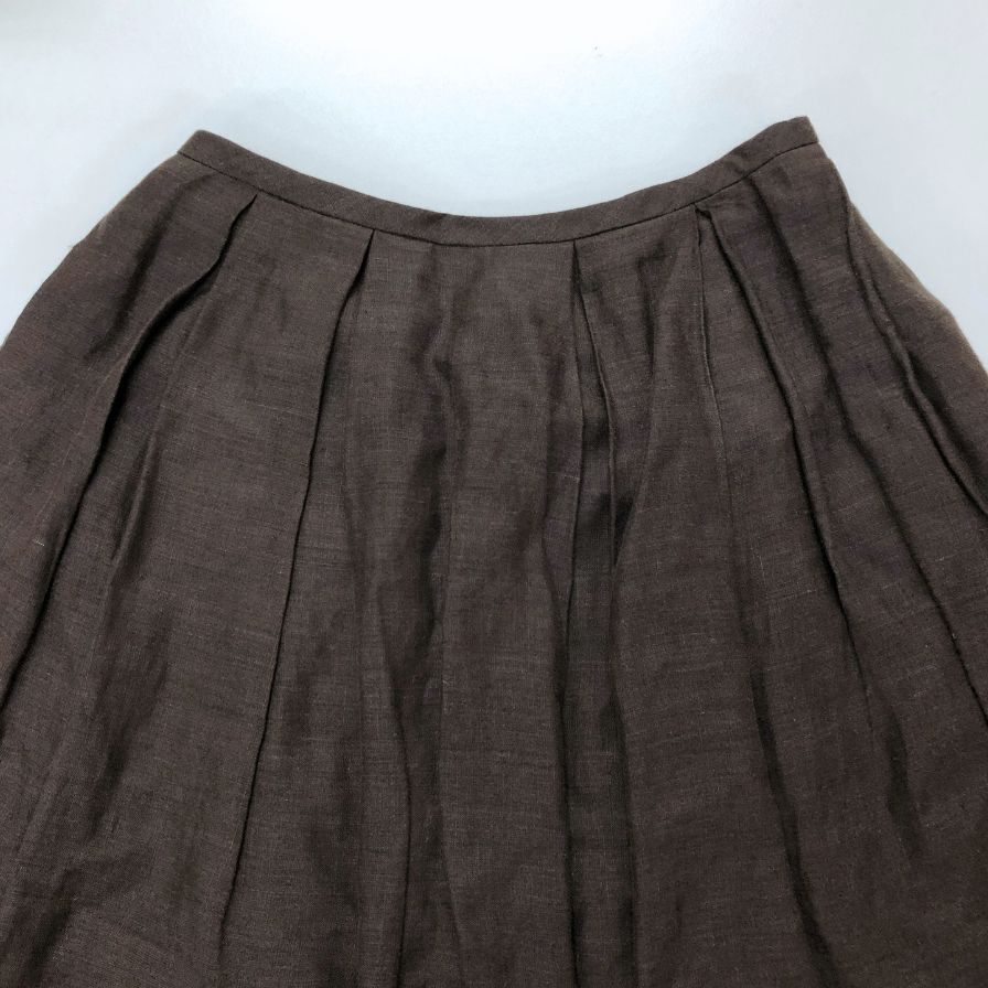 フォクシーブティック スカート 麻 ダークオリーブ サイズ40 20379-SSAG34 FOXEY BOUTIQUE【AFB28】