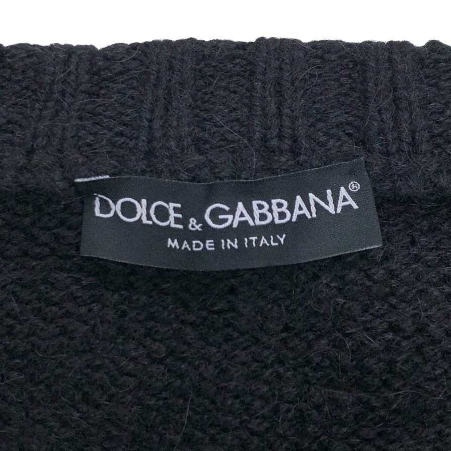 極美品◆ドルチェ&ガッバーナ ガウンコート 紐付き レディース サイズ44 ブラック DOLCE&GABBANA 【AFB17】