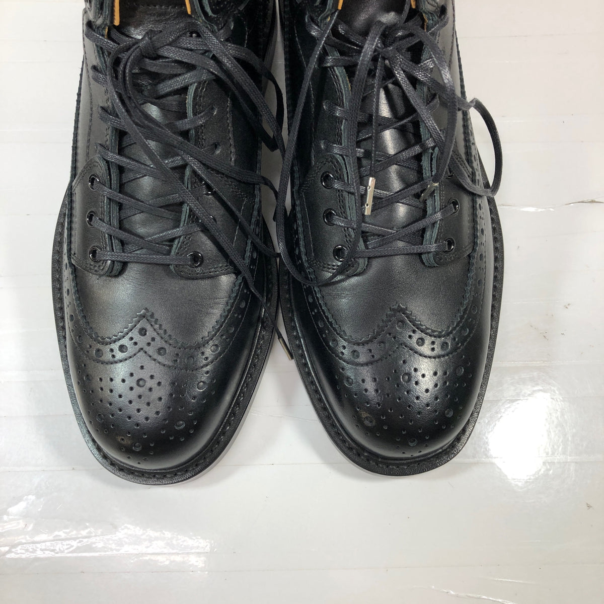 エンダースキーマ レザーブーツ 冗談一 ウイングチップ ブラック サイズ5 メンズ Hender Scheme 約26.5cm【AFD14】