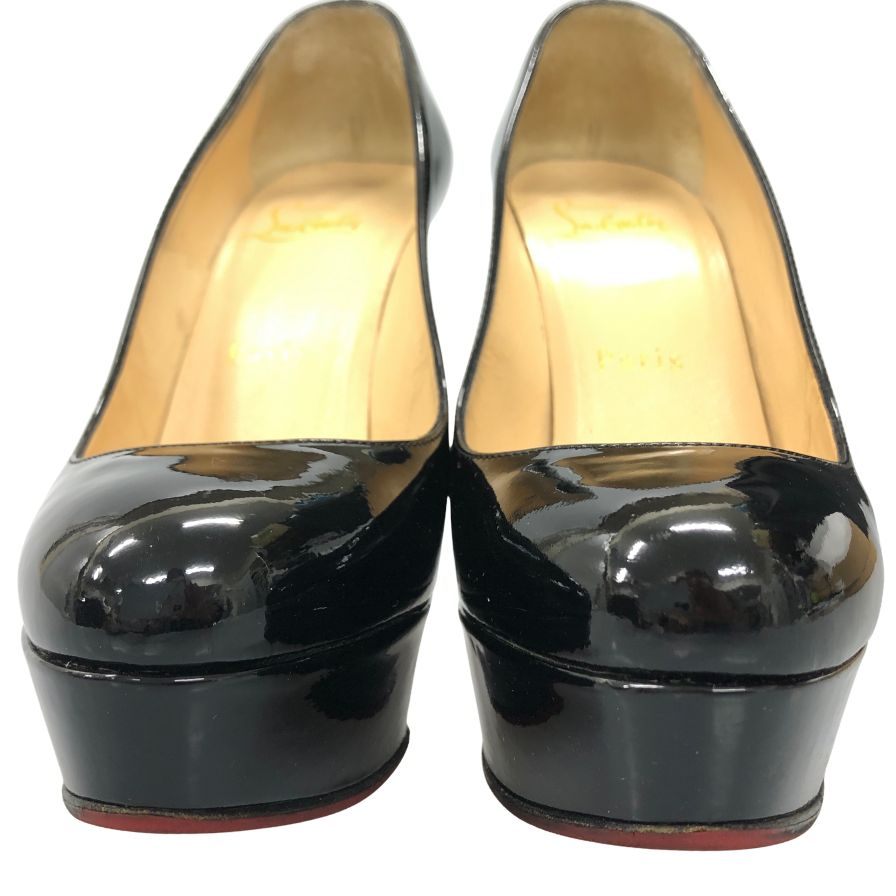 ルブタン ラウンドトゥ ハイヒール パテントレザー ブラック サイズ35 Christian Louboutin 約21.5cm【AFD1】