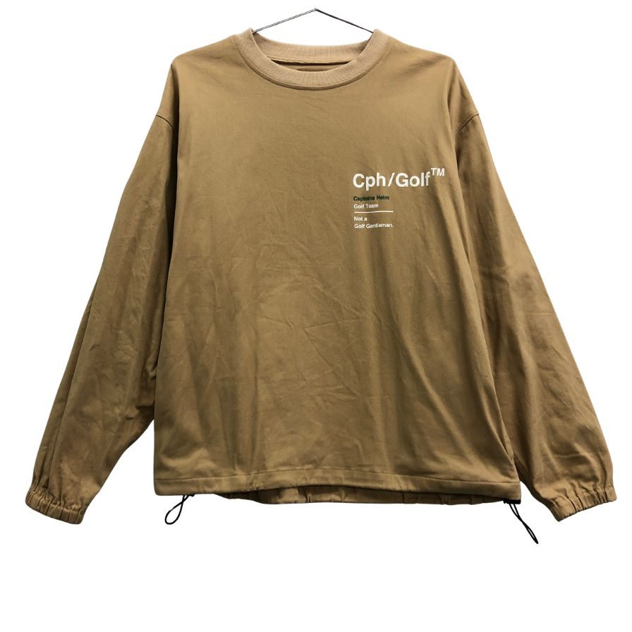 美品◆キャプテンズヘルムゴルフ 長袖Tシャツ ドローストリング ベージュ サイズM メンズ Cph/Golf 【AFB9】