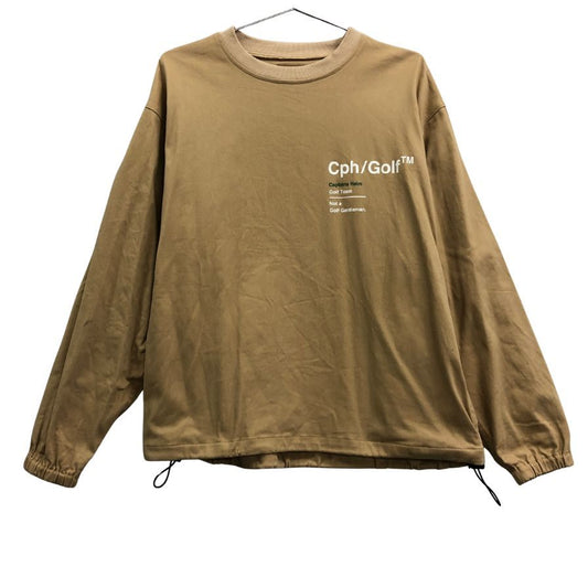 美品◆キャプテンズヘルムゴルフ 長袖Tシャツ ドローストリング ベージュ サイズM メンズ Cph/Golf 【AFB9】