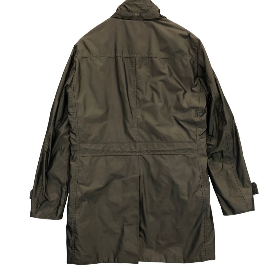 中古◆ムーレー ハーフコート ナイロン ダブル フロントダブルジップ メンズ サイズ48 ブラウン MOORER 【AFA】
