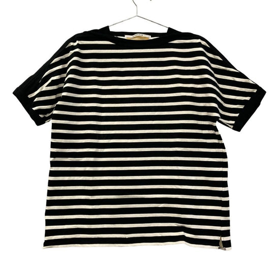 極美品◆アンスナム ボーダーＴシャツ バスクシャツ ブラックホワイト メンズ サイズ 3 ANSNAM 【AFB17】