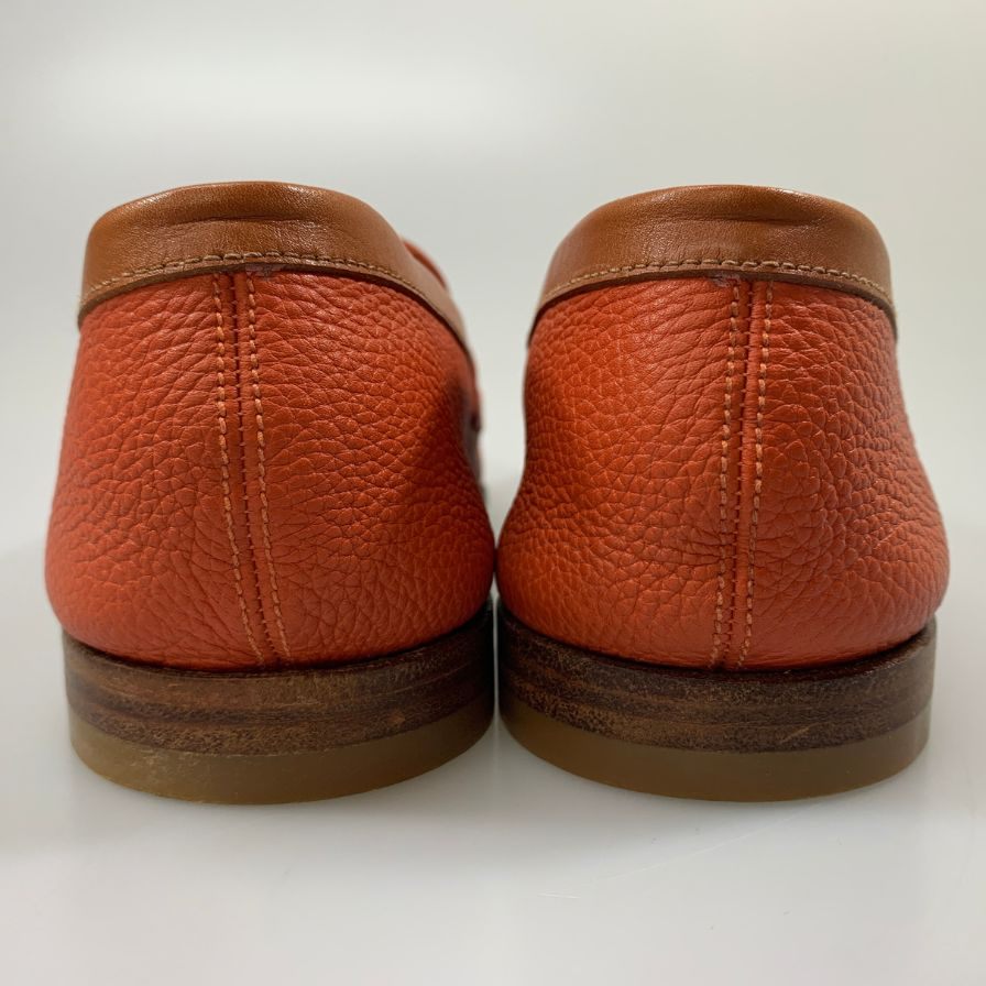 ジェイエムウエストン コインローファー カーフ レザー ルモック 281 45ラスト サイズ6D オレンジ J.M.WESTON ローファー 約25.5cm【LA】【中古】