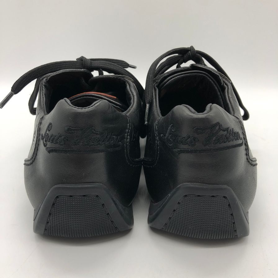 ルイ ヴィトン レザースニーカー 0078 モノグラム エンボスロゴ メンズ ブラック サイズUK5  LOUIS VUITTON 約24.5cm【PTM】