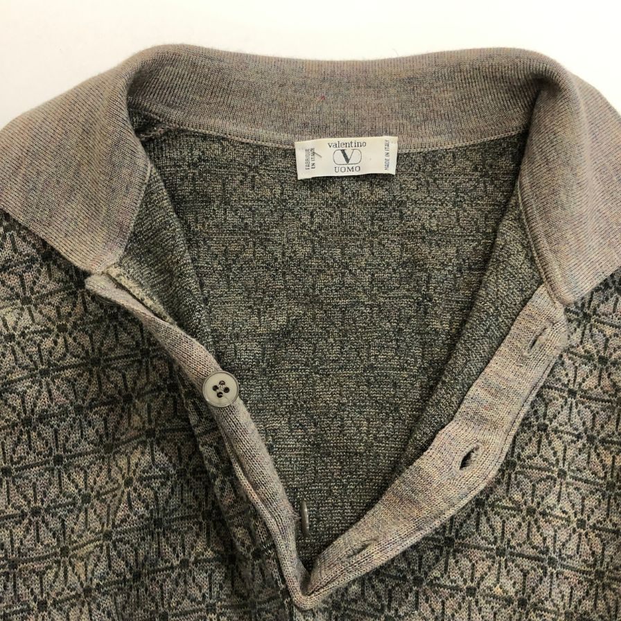 美品◆ヴァレンティノ ウォモ  ニット グリーン系 ウール100％ サイズL valentino garavani UOMO 【AFB15】
