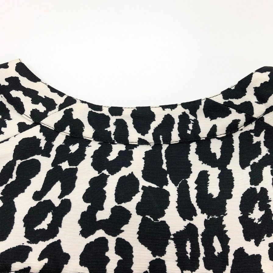 美品◆サンローランパリ 15SS ノースリーブ アニマル柄 ワンピース レディース サイズ38 ブラック  SAINT LAURENT PARIS 【AFB1】