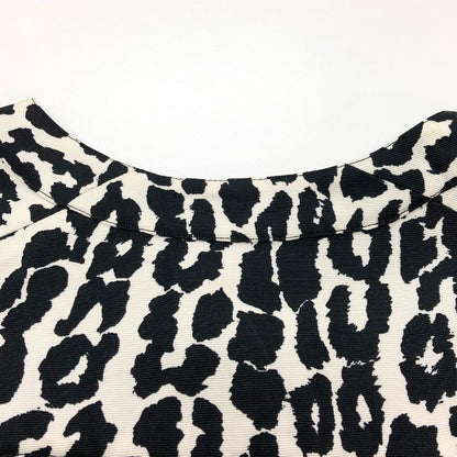 美品◆サンローランパリ 15SS ノースリーブ アニマル柄 ワンピース レディース サイズ38 ブラック  SAINT LAURENT PARIS 【AFB1】