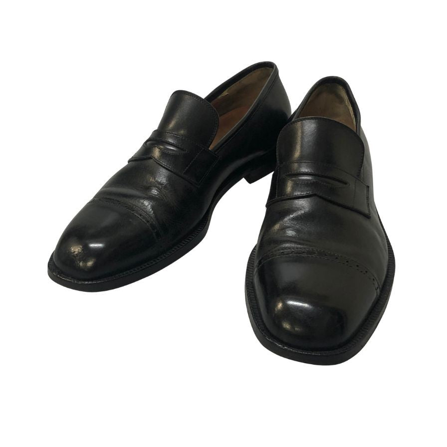 サルバトーレ フェラガモ スリッポン キャップトゥ ブラック サイズ26R メンズ Salvatore Ferragamo 約26.0cm【AFC28】