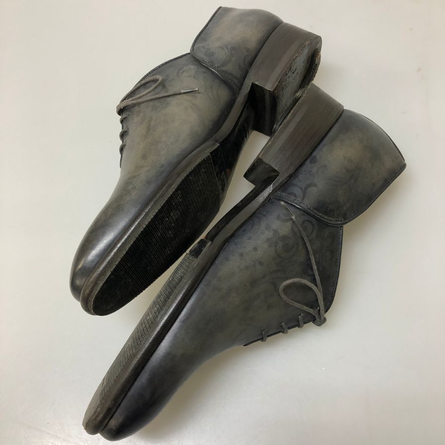 サントーニ  リーフデザイン 14774 61  ドレスシューズ メンズ グレー系 サイズ5.5 Santoni 約24.5cm【AFC44-2】