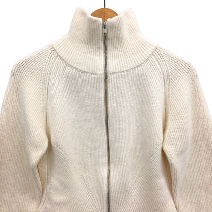 極美品◆コラム 22AW ニットカーディガン ジップアップ ホワイト カシミヤ混 レディース サイズF COLUMN 【AFB24】